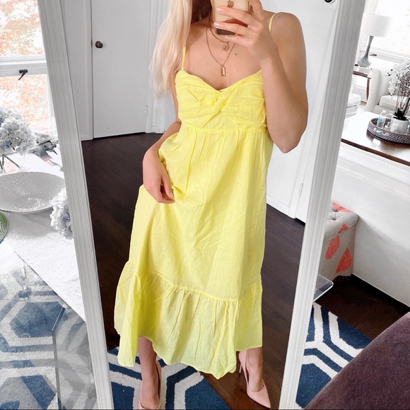 🍋 BANANA REPUBLIC CITRON RUFFLE MAXI DRESS! - Picture 2 of 16